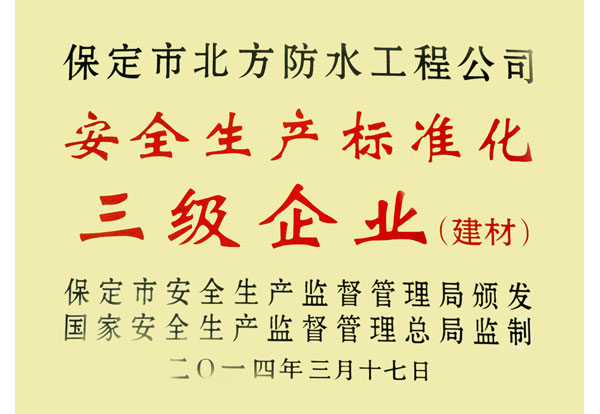 安全生產標準化三級企業